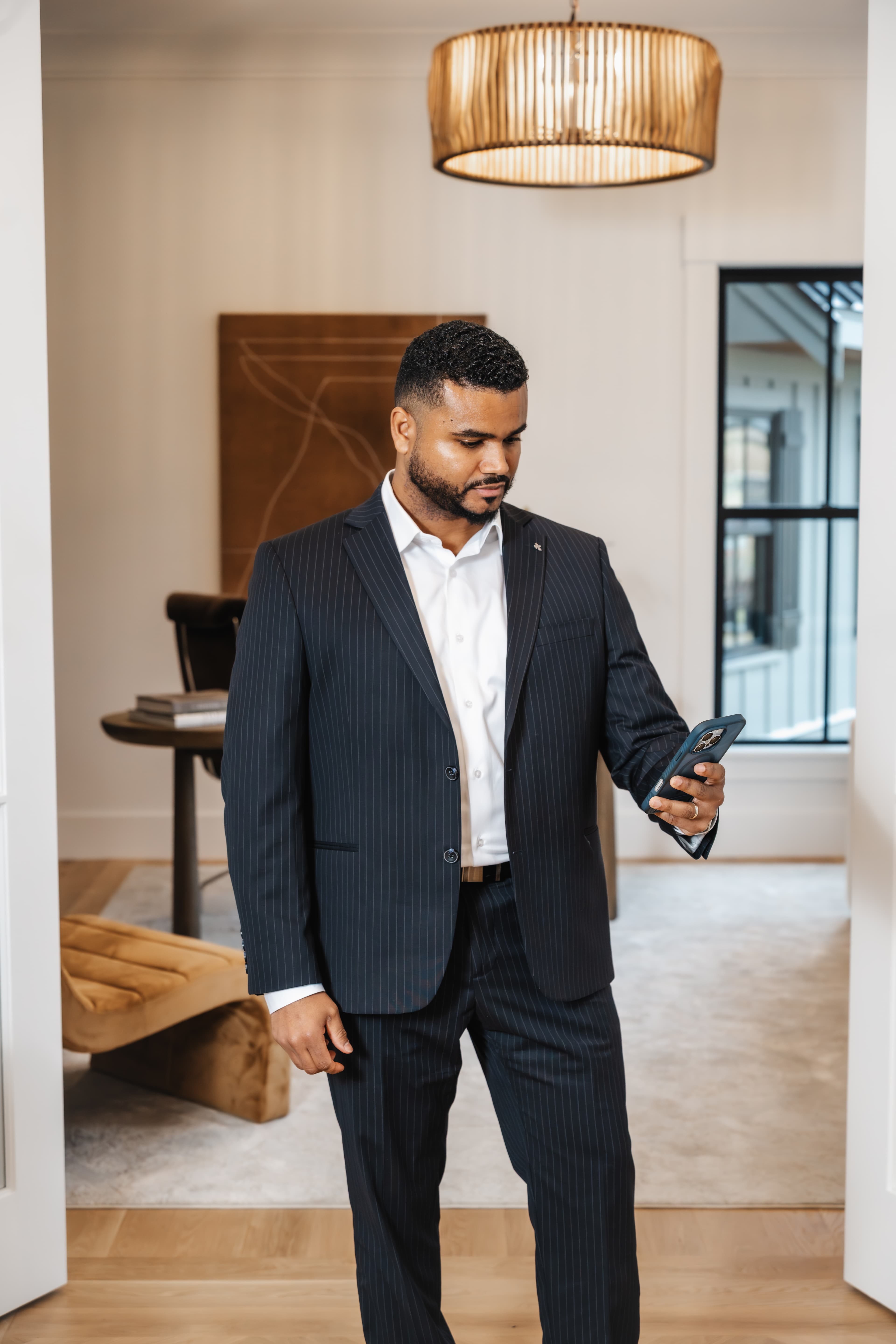 Omar Regalado on a call with a client